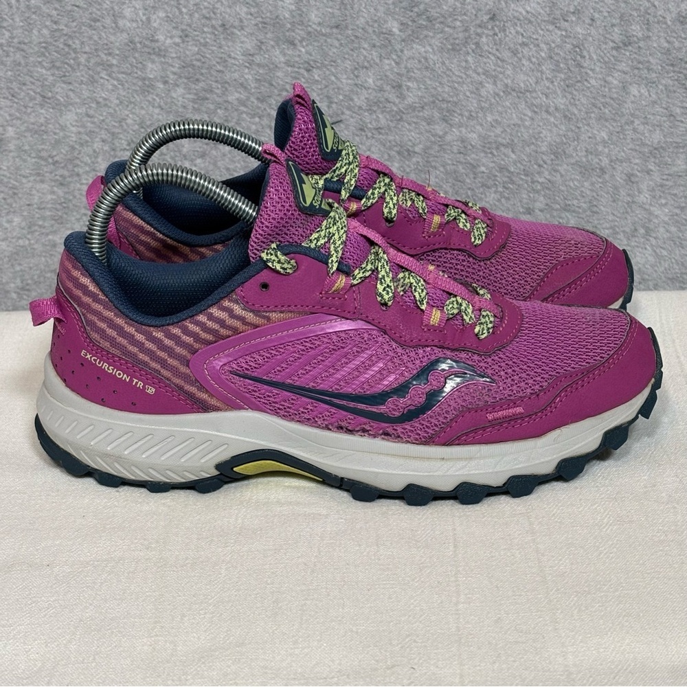 Saucony Excursion TR15 Trail Running Athletic Shoes-Purple-Women Size 9.5